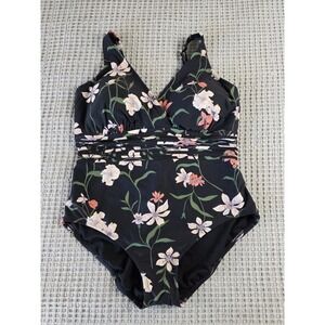 Size 20W  Waist Detail Full Cvrge Seat  1-Piece Swimsuit Shade & Shore NEW (304)